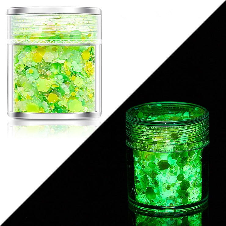 Glow in the Dark 3D Shaped Flakes - Green